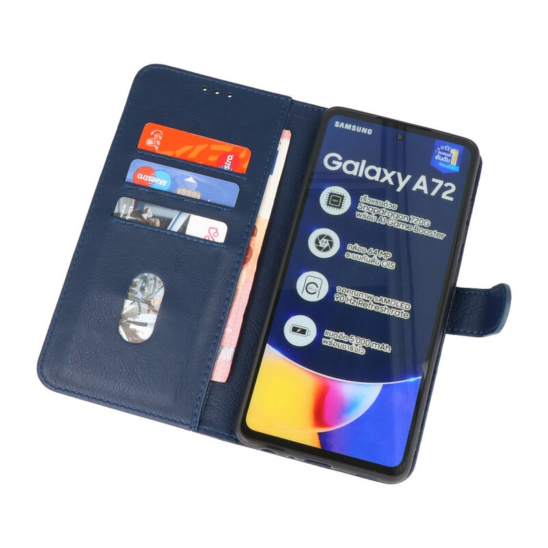 Étui portefeuille Bookstyle pour Samsung Galaxy A72 5G Marine
