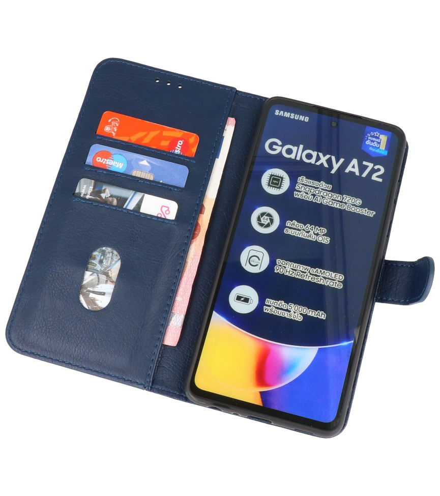 Étui portefeuille Bookstyle pour Samsung Galaxy A72 5G Marine