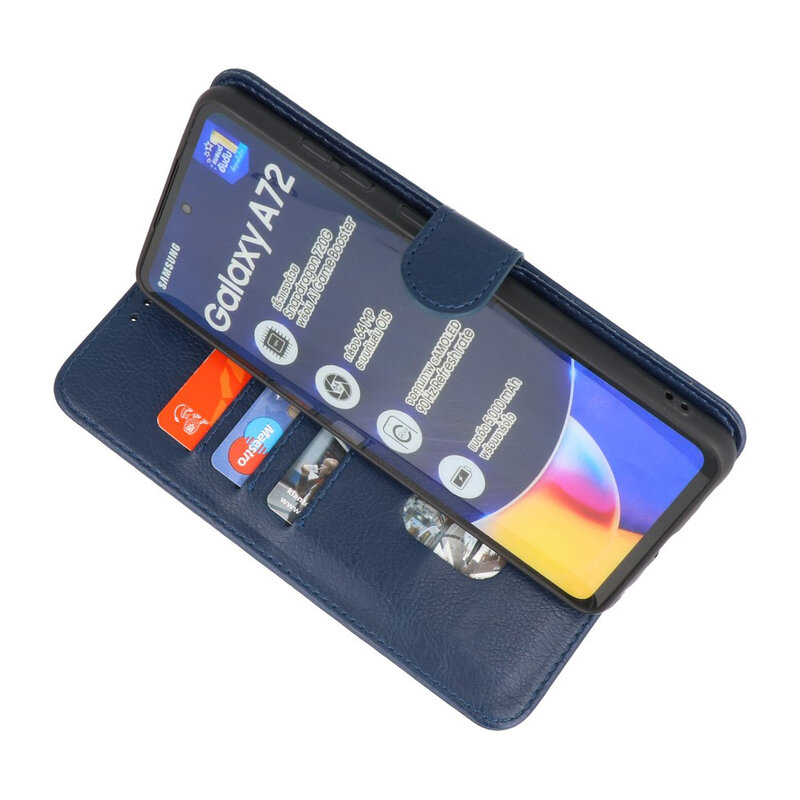 Custodia a portafoglio Bookstyle per Samsung Galaxy A72 5G Navy