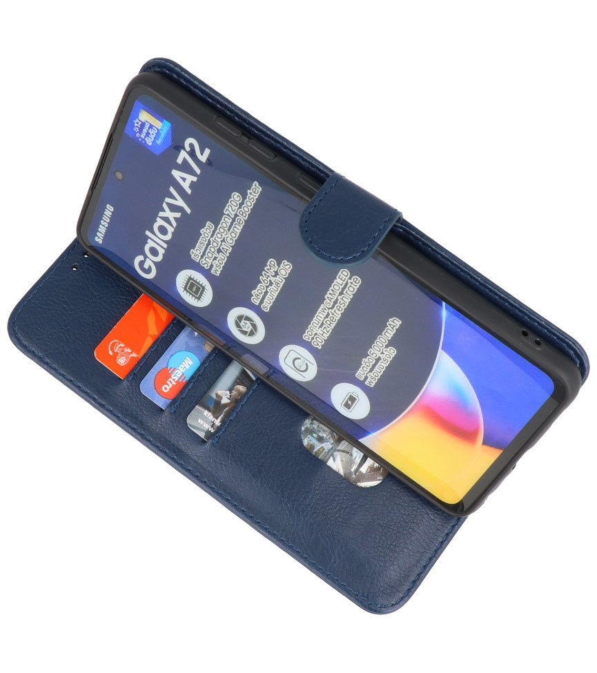 Bookstyle Wallet Cases Hoesje voor Samsung Galaxy A72 5G Navy