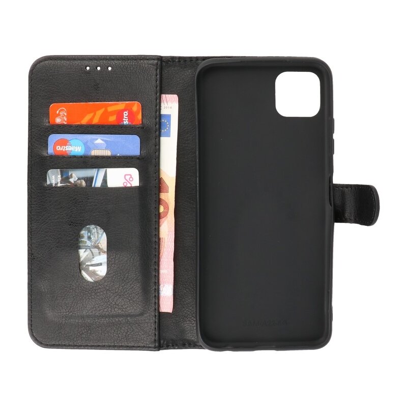 Custodia a portafoglio Bookstyle Custodia per Samsung Galaxy A22 5G nera