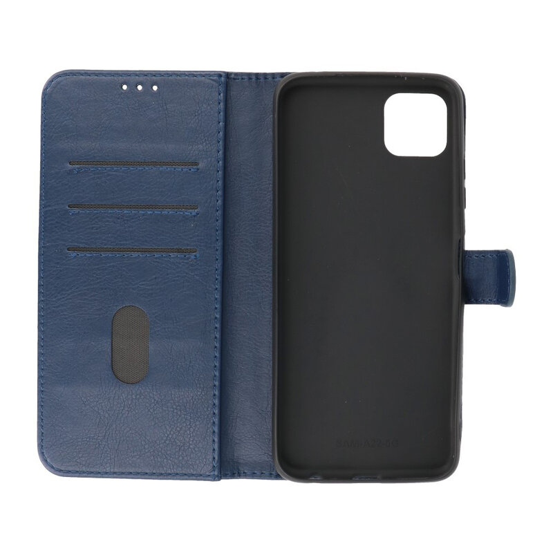 Custodia a portafoglio Bookstyle per Samsung Galaxy A22 5G Navy
