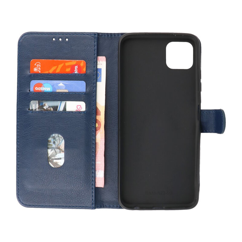 Custodia a portafoglio Bookstyle per Samsung Galaxy A22 5G Navy