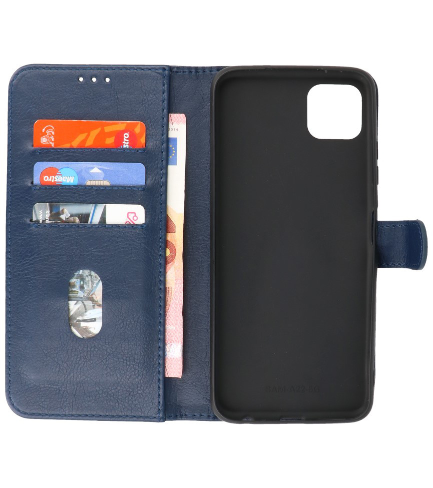 Bookstyle Wallet Cases Taske til Samsung Galaxy A22 5G Navy