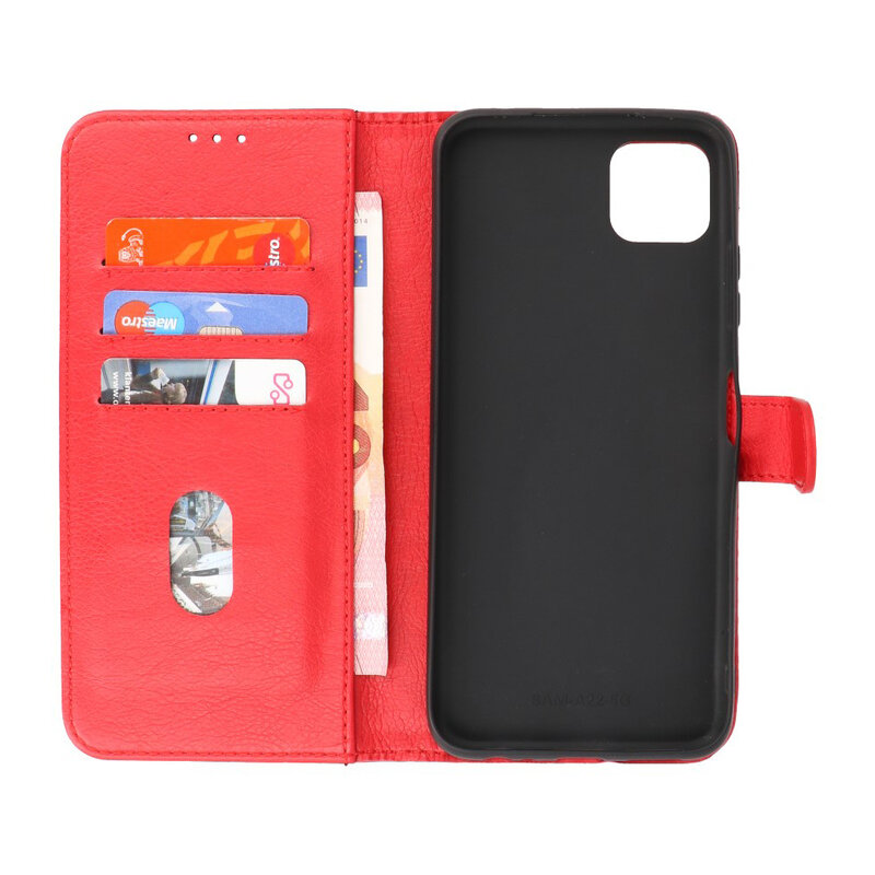 Custodia a portafoglio Bookstyle Custodia per Samsung Galaxy A22 5G rossa