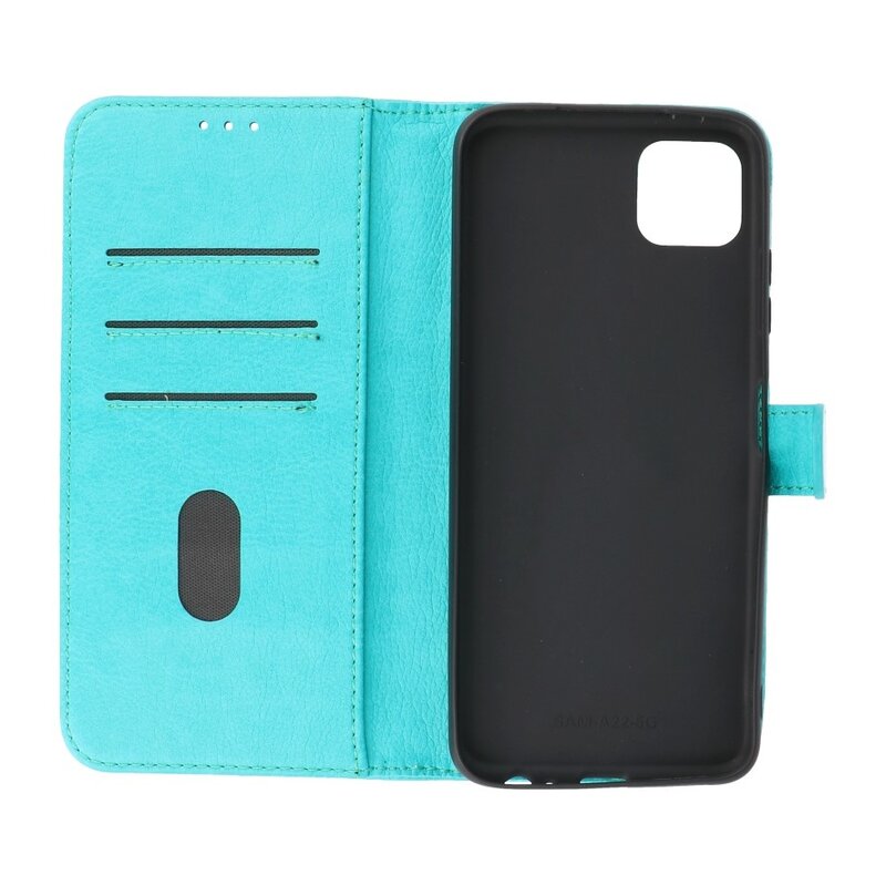 Bookstyle Tegnebog Etui til Samsung Galaxy A22 5G Grøn