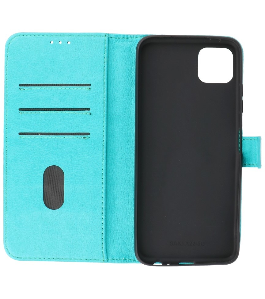 Bookstyle Wallet Cases Hülle für Samsung Galaxy A22 5G Grün