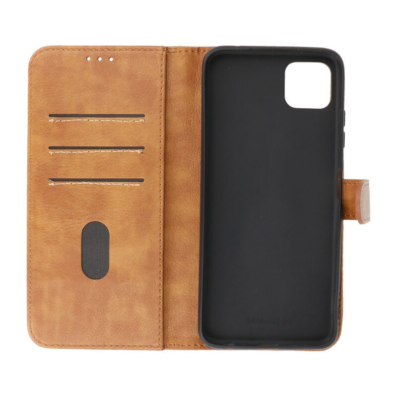 Custodia a portafoglio Bookstyle Custodia per Samsung Galaxy A22 5G marrone