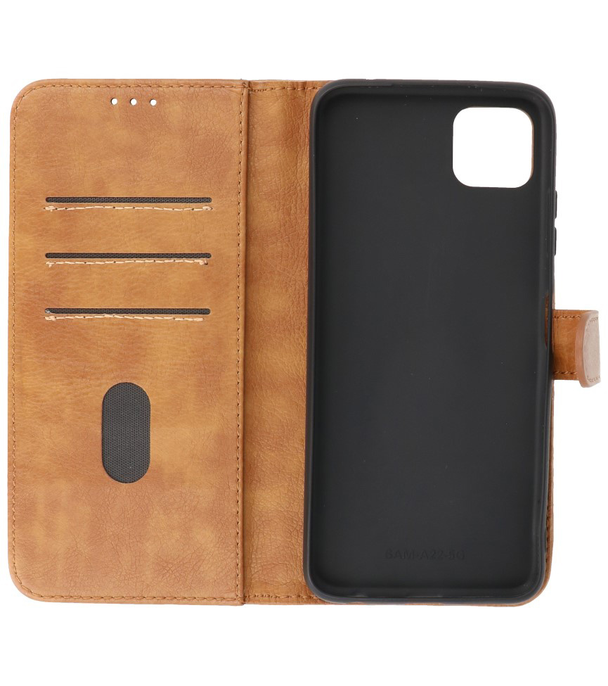 Bookstyle Wallet Cases Case for Samsung Galaxy A22 5G Brown