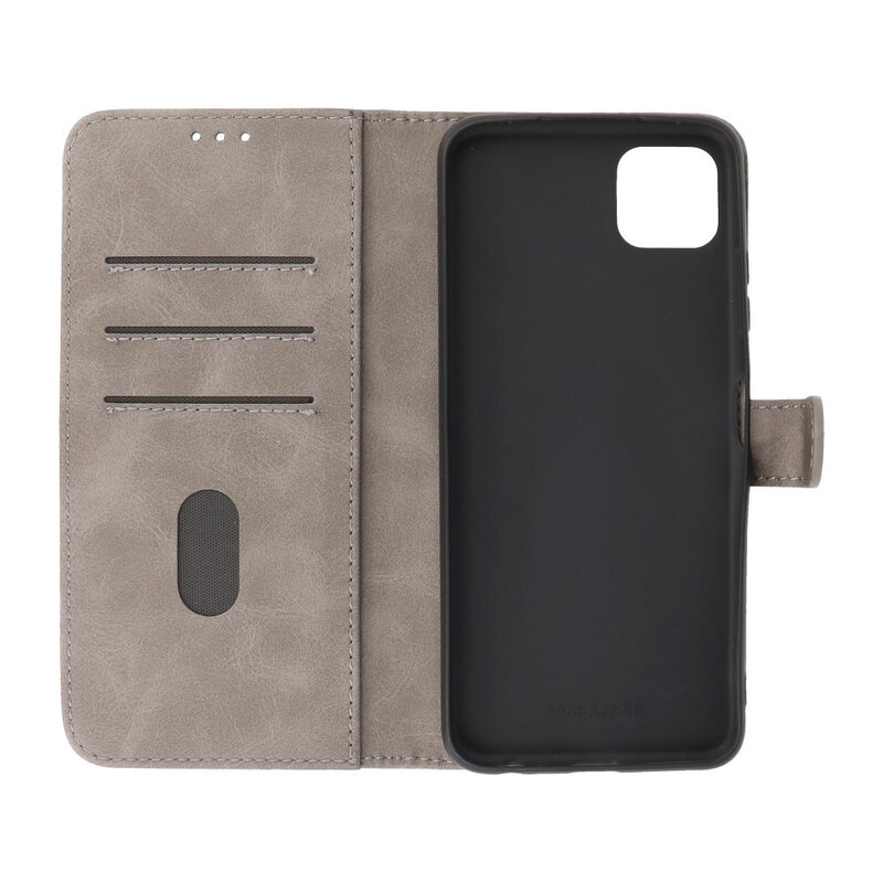 Bookstyle Wallet Cases Hoesje voor Samsung Galaxy A22 5G Grijs