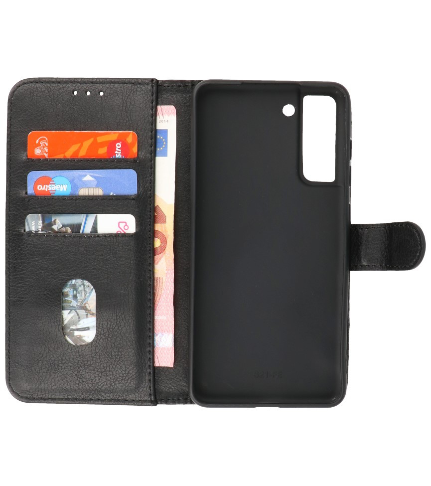 Bookstyle Wallet Cases Hülle für Samsung Galaxy S21 FE Schwarz