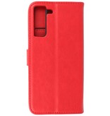 Bookstyle Wallet Tasker Taske til Samsung Galaxy S21 FE Rød