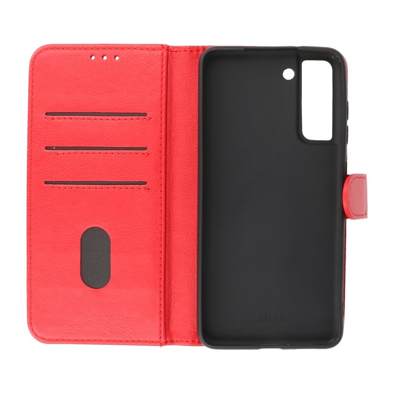 Bookstyle Wallet Tasker Taske til Samsung Galaxy S21 FE Rød