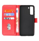 Bookstyle Wallet Tasker Taske til Samsung Galaxy S21 FE Rød