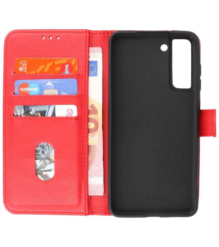 Bookstyle Wallet Cases Case for Samsung Galaxy S21 FE Red