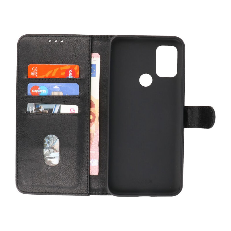 Bookstyle Wallet Cases Hülle für Motorola Moto G30 - G10 Schwarz