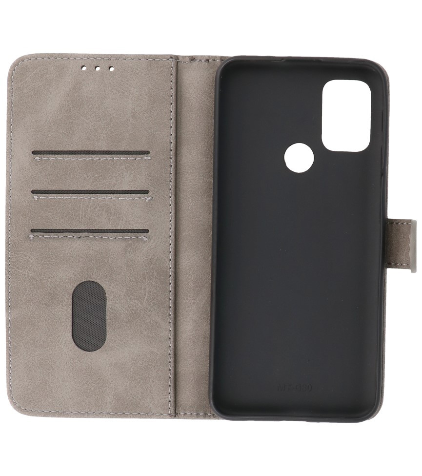 Bookstyle Wallet Cases Etui pour Motorola Moto G30 - G10 Gris