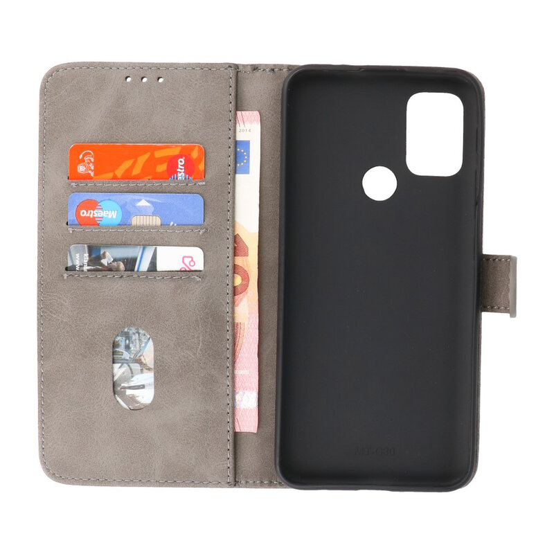 Bookstyle Wallet Cases Hoesje voor Motorola Moto G30 - G10 Grijs