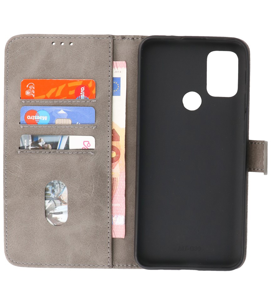 Bookstyle Wallet Cases Case for Motorola Moto G30 - G10 Gray