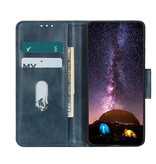 Style de livre en cuir PU Pull Up pour Honor 50 Pro Bleu