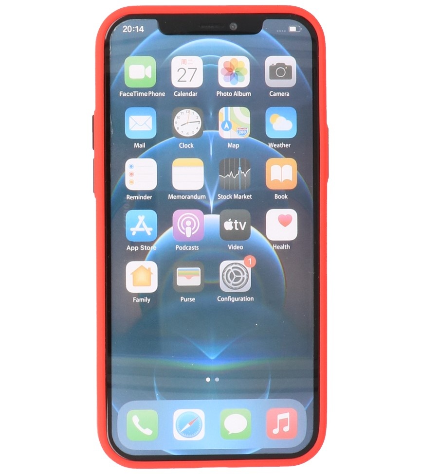 Coque Rigide Combinaison de Couleurs pour iPhone 12 Mini Rouge