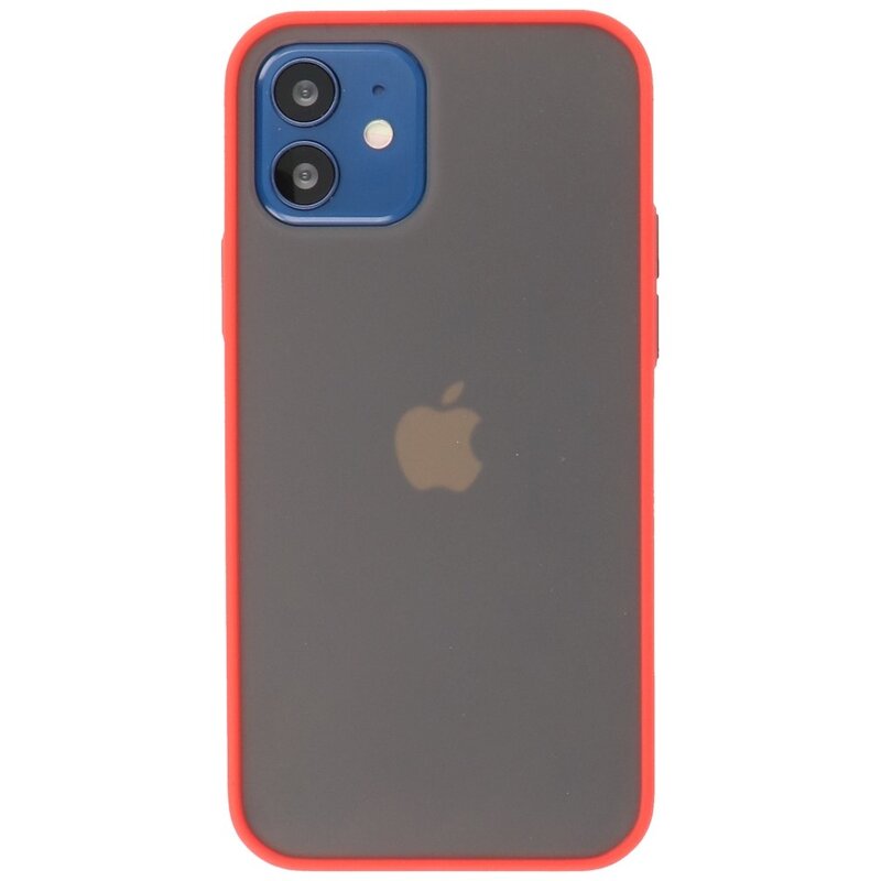 Estuche rígido con combinación de colores para iPhone 12 Mini Rojo