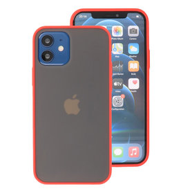 Custodia rigida con combinazione di colori per iPhone 12 Mini rossa