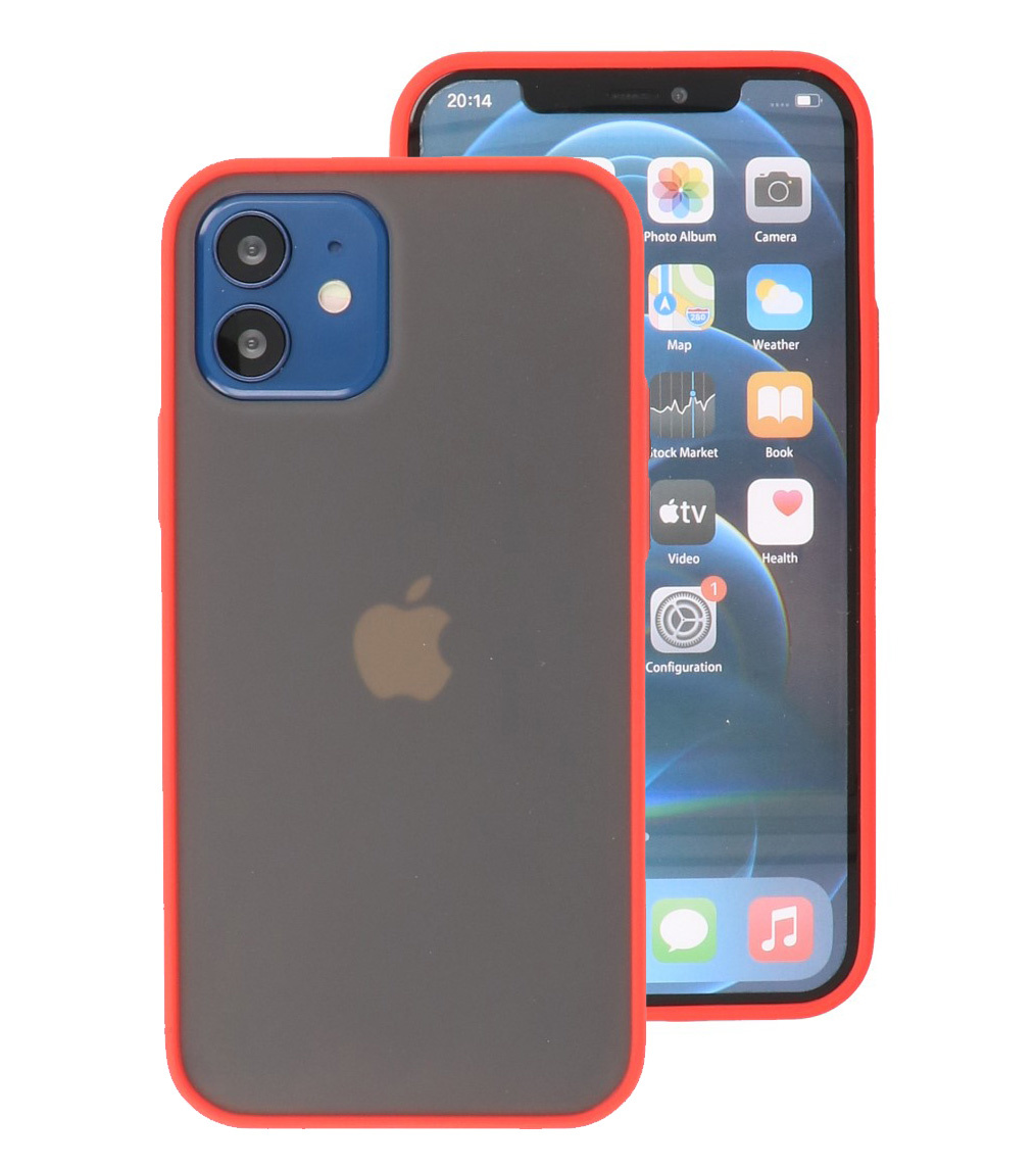 Estuche rígido con combinación de colores para iPhone 12 Mini Rojo