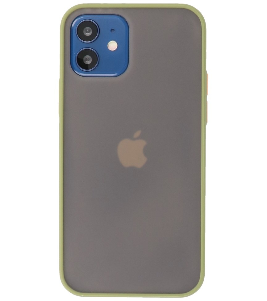 Estuche rígido con combinación de colores para iPhone 12 Mini Verde