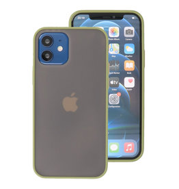 Custodia rigida con combinazione di colori per iPhone 12 Mini verde