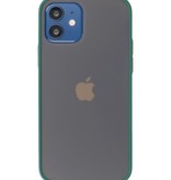 Estuche rígido con combinación de colores para iPhone 12 Mini Verde oscuro