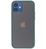 Estuche rígido con combinación de colores para iPhone 12 Mini Verde oscuro