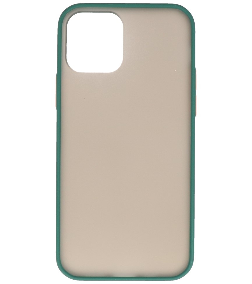 Custodia rigida con combinazione di colori per iPhone 12 Mini verde scuro