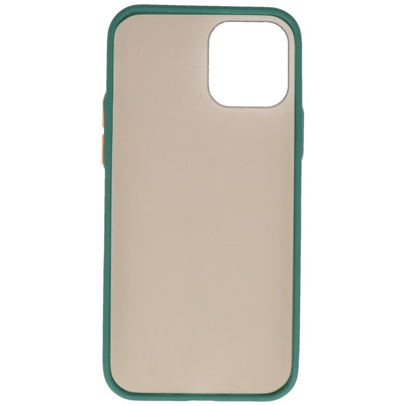 Estuche rígido con combinación de colores para iPhone 12 Mini Verde oscuro
