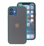 Estuche rígido con combinación de colores para iPhone 12 Mini Verde oscuro