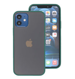 Custodia rigida con combinazione di colori per iPhone 12 Mini verde scuro