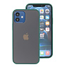 Estuche rígido con combinación de colores para iPhone 12 Mini Verde oscuro