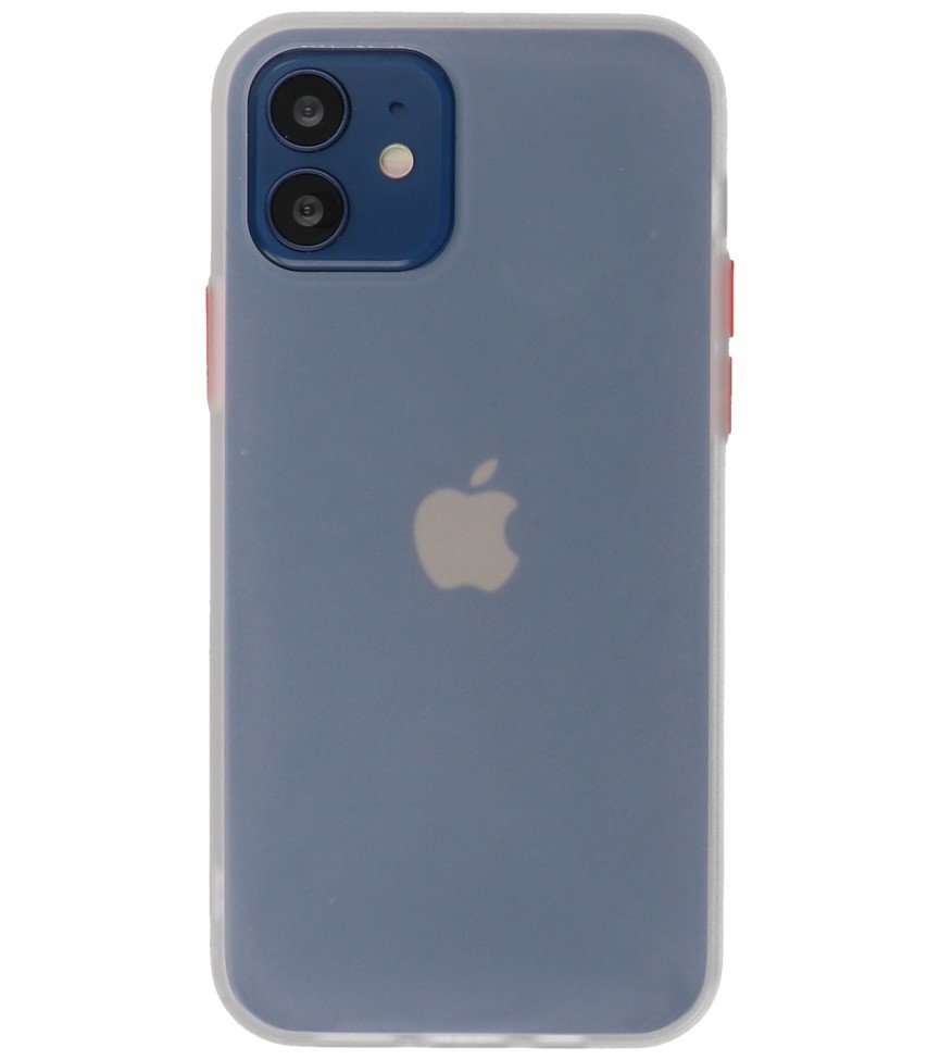 Custodia rigida con combinazione di colori per iPhone 12 Mini bianca