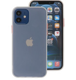 Estuche rígido con combinación de colores para iPhone 12 Mini blanco