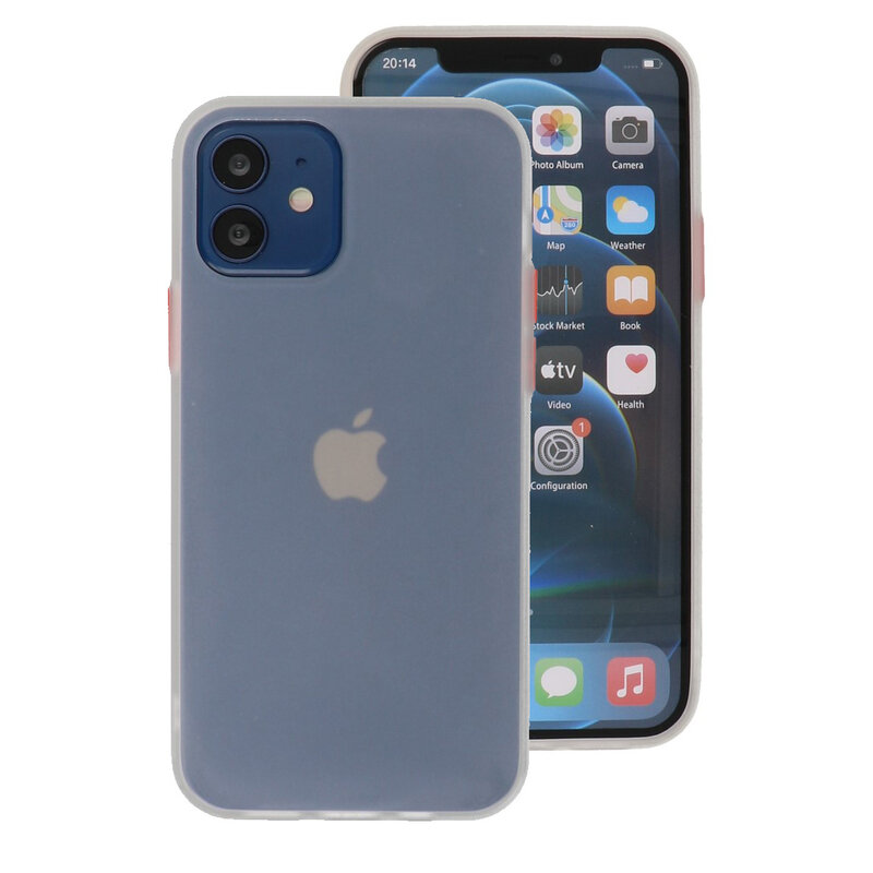 Custodia rigida con combinazione di colori per iPhone 12 Mini bianca