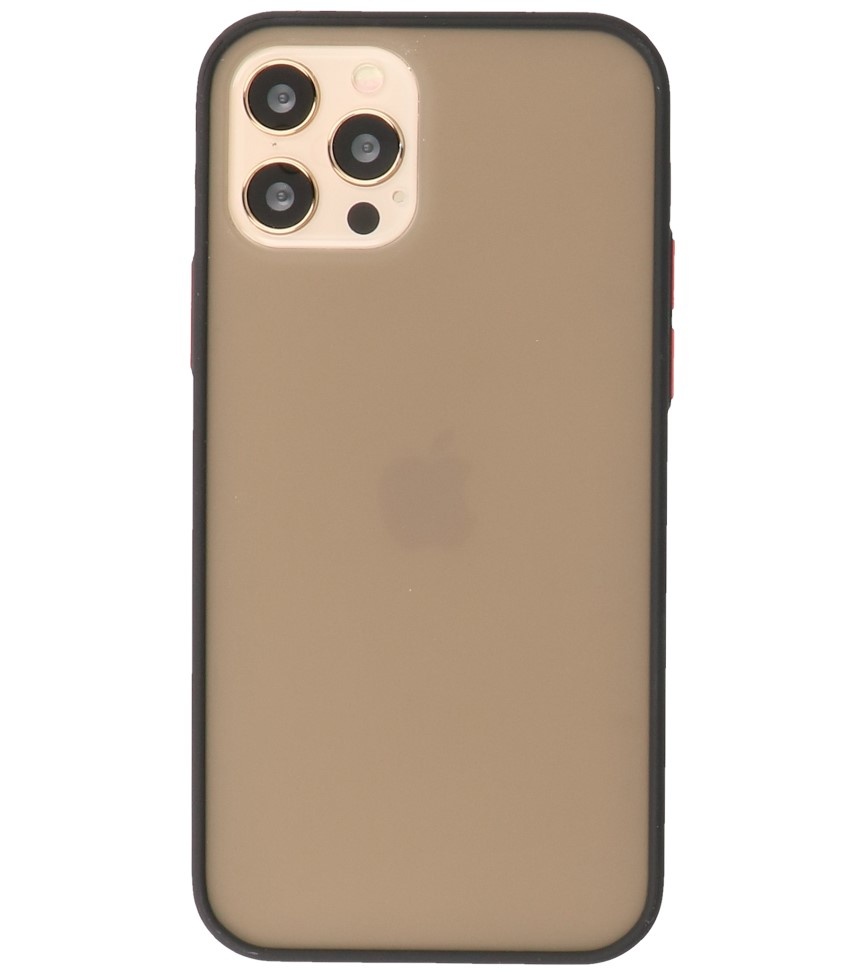 Kleurcombinatie Hard Case voor iPhone 12 - 12 Pro Zwart