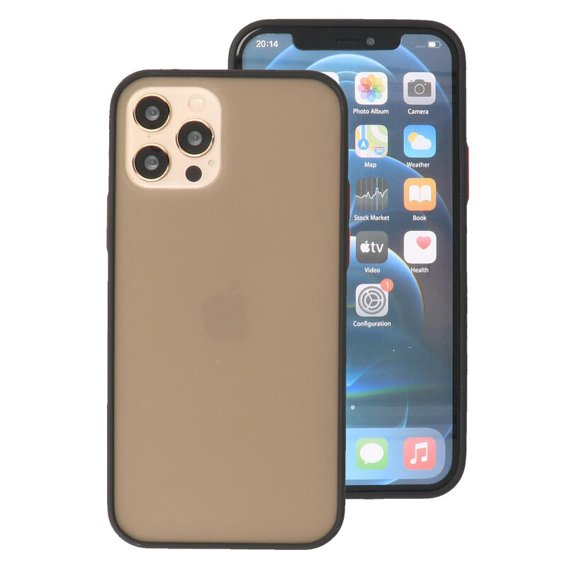 Custodia rigida con combinazione di colori per iPhone 12 - 12 Pro nera