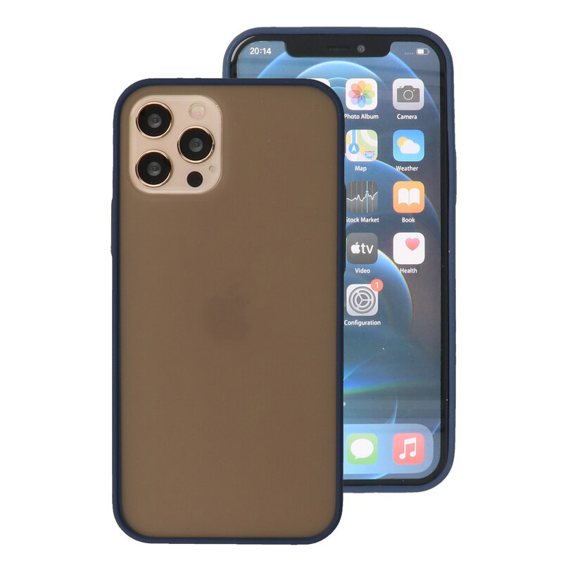 Custodia rigida con combinazione di colori per iPhone 12 - 12 Pro blu