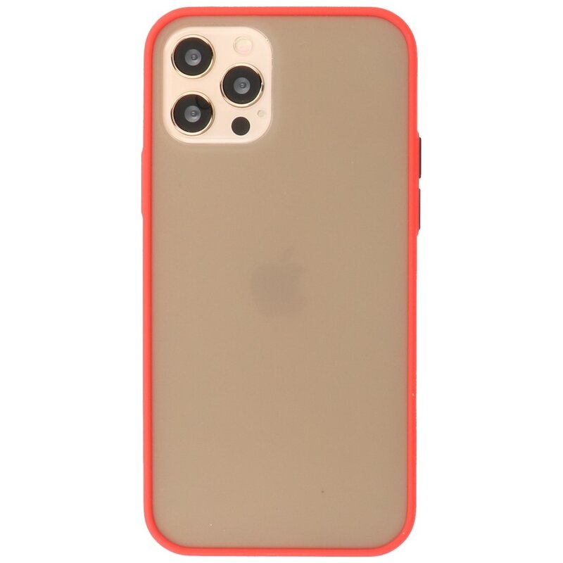 Estuche rígido con combinación de colores para iPhone 12 - 12 Pro Rojo