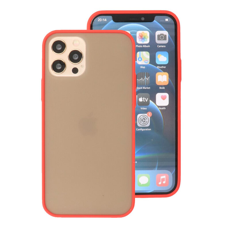 Kleurcombinatie Hard Case voor iPhone 12 - 12 Pro Rood
