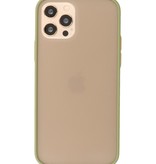 Étui rigide à combinaison de couleurs pour iPhone 12 - 12 Pro Vert