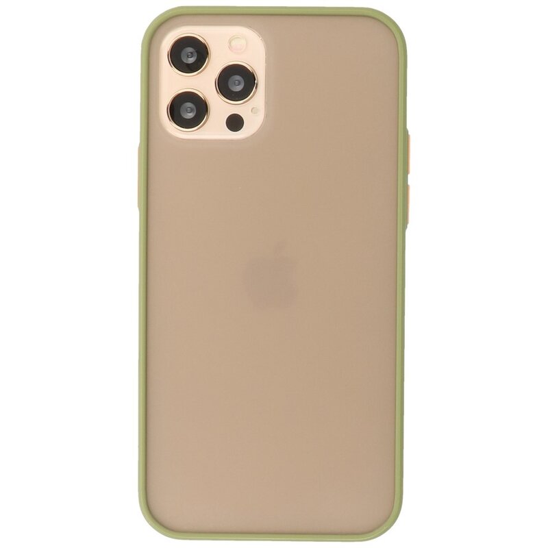 Estuche rígido con combinación de colores para iPhone 12 - 12 Pro Verde