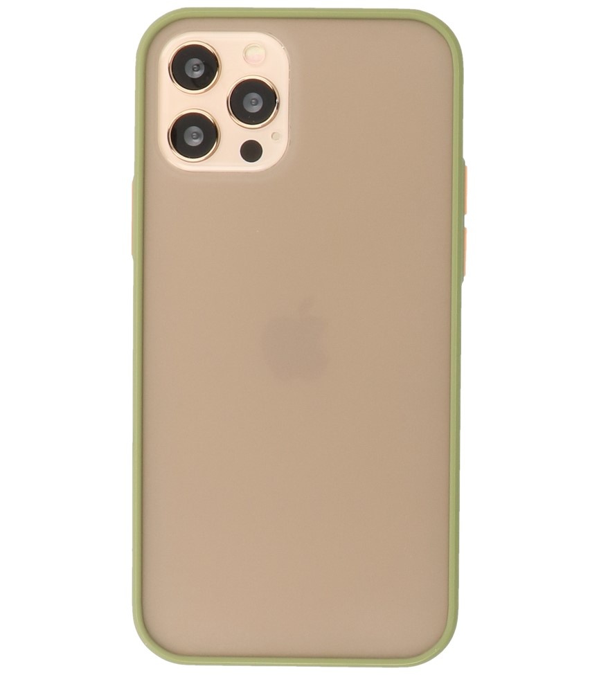 Estuche rígido con combinación de colores para iPhone 12 - 12 Pro Verde