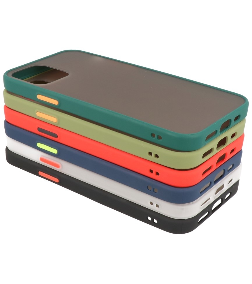 Estuche rígido con combinación de colores para iPhone 12 - 12 Pro Verde