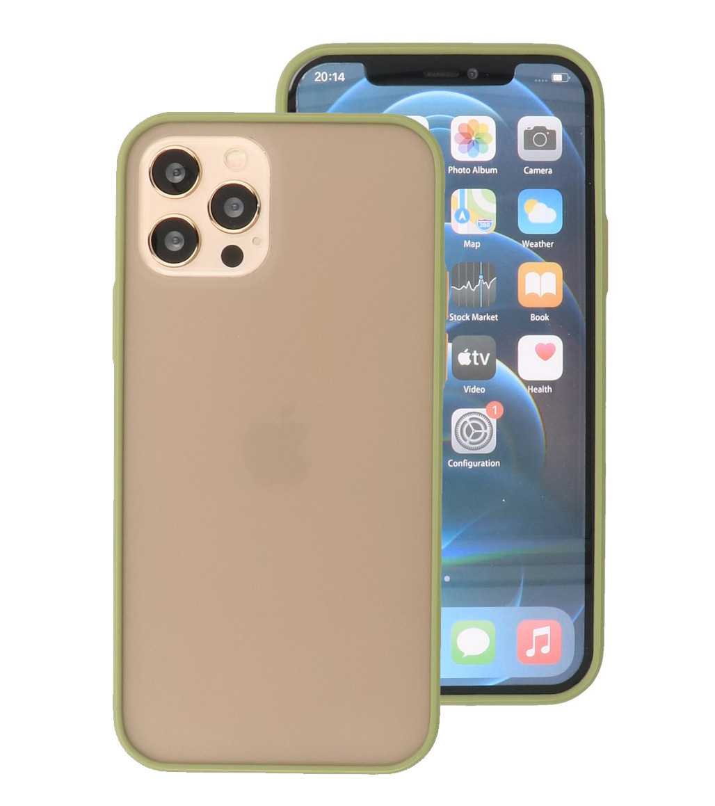 Étui rigide à combinaison de couleurs pour iPhone 12 - 12 Pro Vert